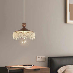 Hanglamp Vintage Houtnerf Acryl Waterdruppel