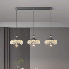 Hanglamp Vintage Houtnerf Acryl Waterdruppel