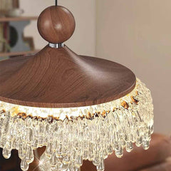 Hanglamp Vintage Houtnerf Acryl Waterdruppel