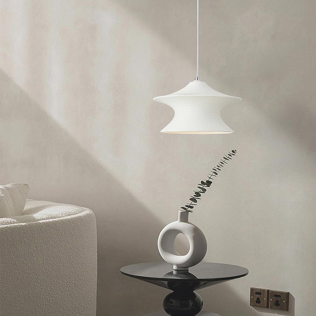 Pendant Light Wabi-Sabi Gyro Resin White Sitting Room