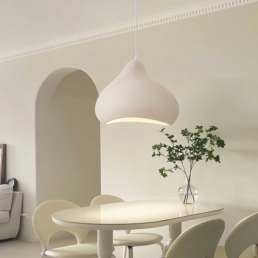Pendant Light Wabi-Sabi Irregular Shape Beige Dining Table