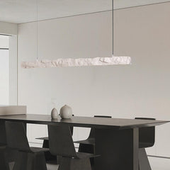 Pendant Light Wabi-Sabi Linear Strip LED White Dining Table
