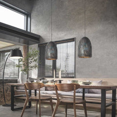 Pendant Light Wabi-Sabi Long Lampshade Black Dining Room