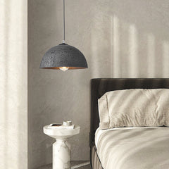Pendant Light Wabi Sabi Round Dome Black Bedroom