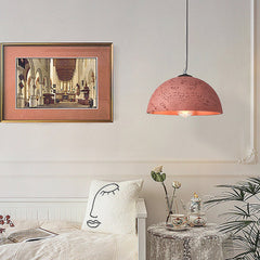Pendant Light Wabi Sabi Round Dome Red Living Room