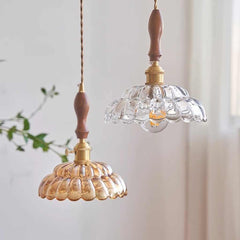 Pendant Light Walnut Wood Flower Room