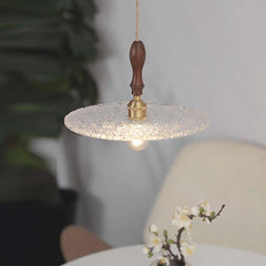 Pendant Light Walnut WoodFrosted Glass Dining Table