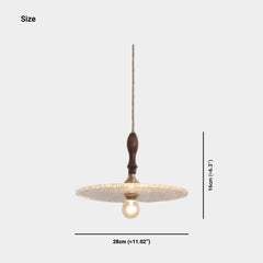 Pendant Light Walnut Wood Frosted Glass Size