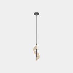 Pendant Light Wavy Spiral Acrylic Shade LED Black