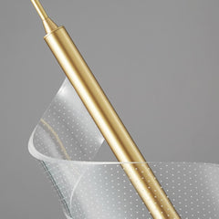 Pendant Light Wavy Spiral Acrylic Shade LED Gold Detail