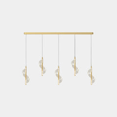 Pendant Light Wavy Spiral Acrylic Shade LED Gold