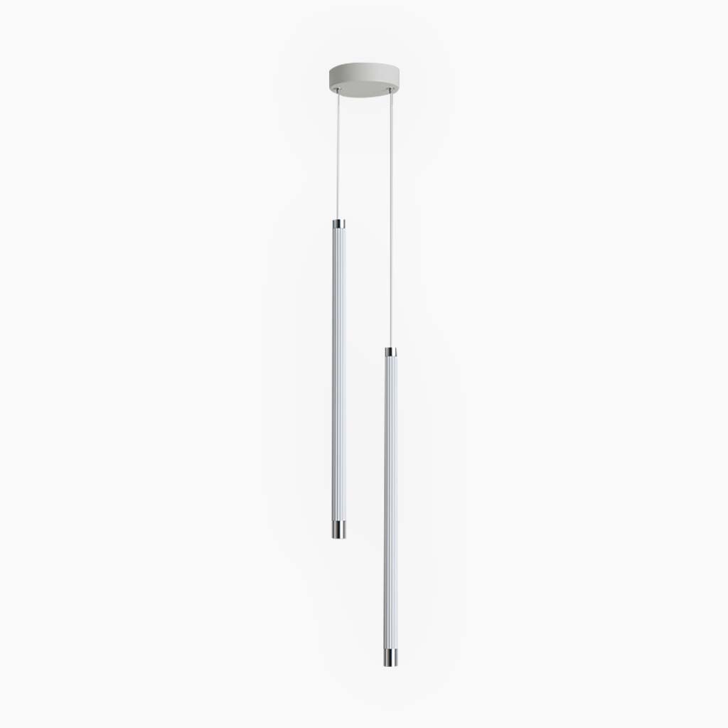 Pendant Light White Pipeline Cylinder Double