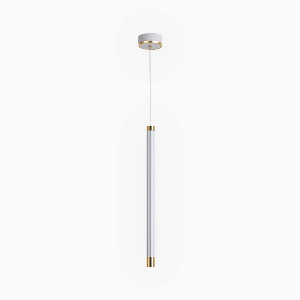 Pendant Light White Pipeline Cylinder Gold