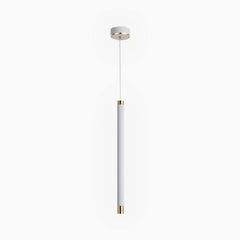 Pendant Light White Pipeline Cylinder Gold