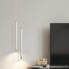 Pendant Light White Pipeline Cylinder Living Room