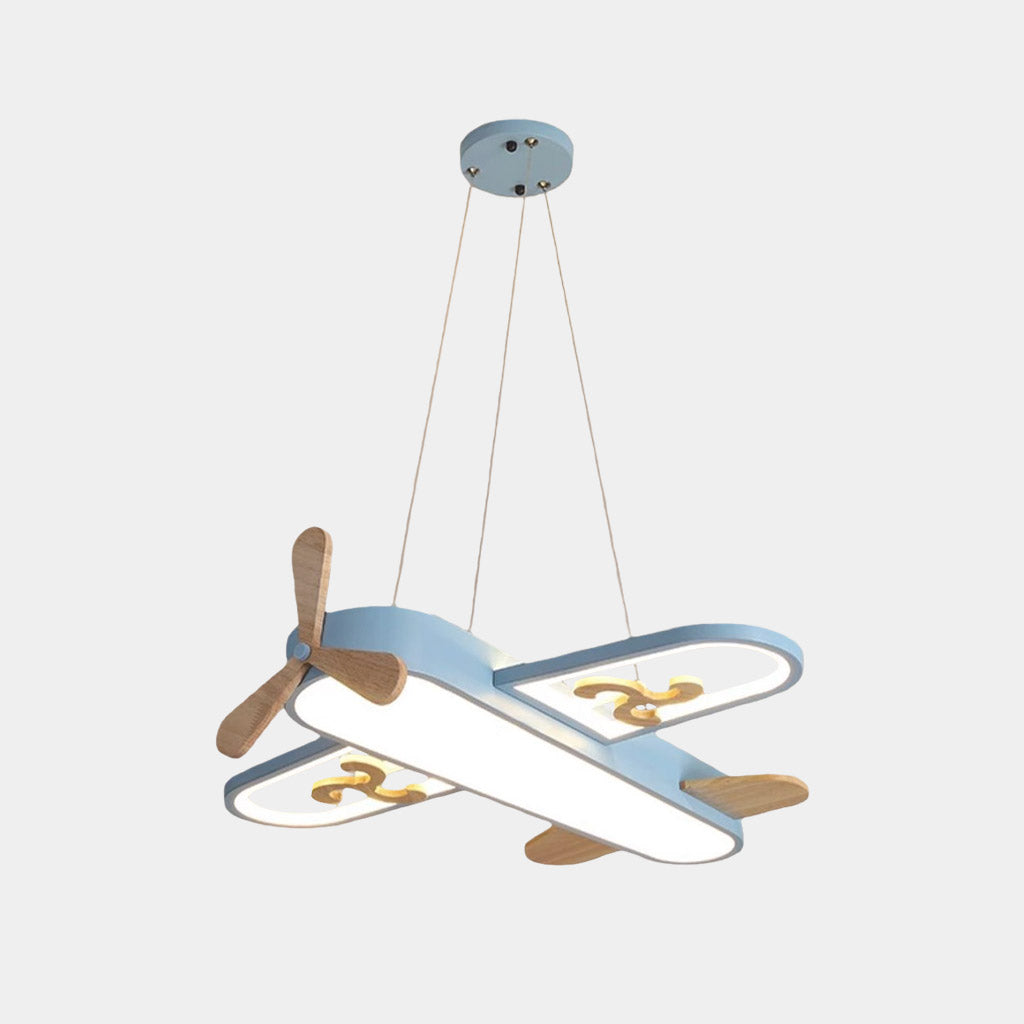 Függeszték / mennyezeti lámpa, fa repülőgép gyerekszobának