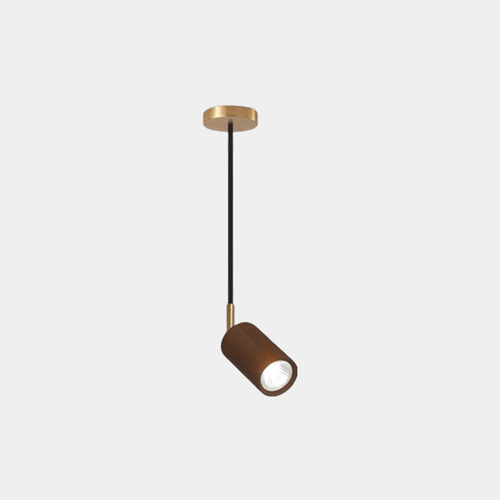 Lampada a sospensione a binario Faretto lineare in legno 1