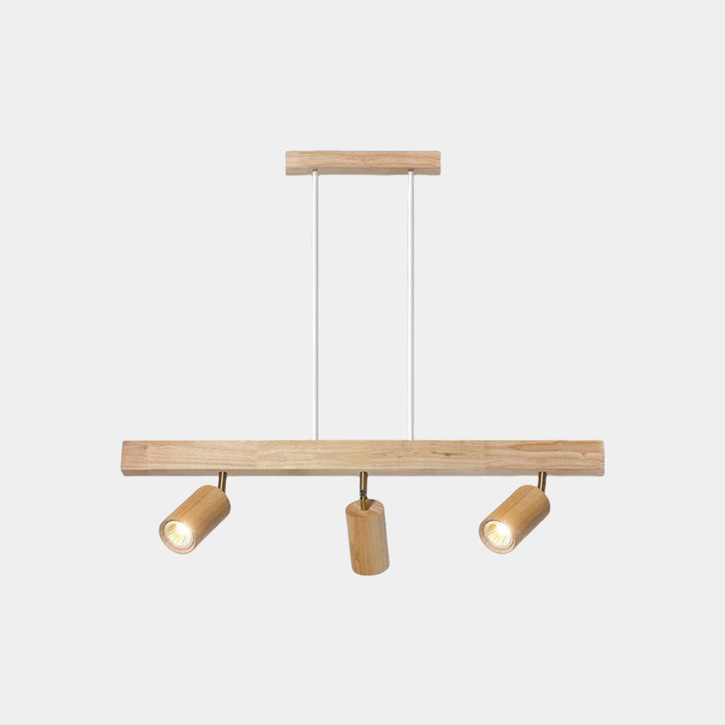 Faretto a binario a sospensione lineare in legno LED