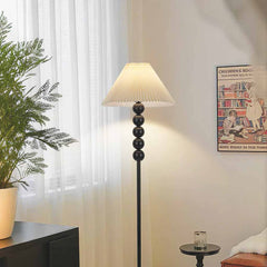 Stehlampe mit plissiertem Schirm, Jahrgang-Stoff