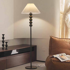 Stehlampe mit plissiertem Schirm, Jahrgang-Stoff
