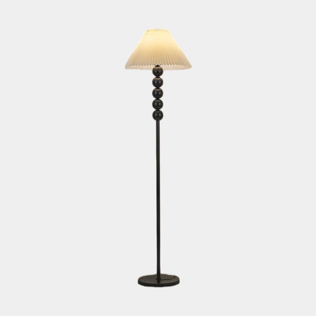 Stehlampe mit plissiertem Schirm, Jahrgang-Stoff