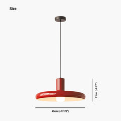 Red 1960s Pendant Light Size