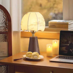 Retro Table Lamp Bedroom Night Light with Fabric Shade