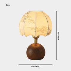 Retro Table Lamp Bedroom Night Light with Fabric Shade