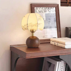 Retro Table Lamp Bedroom Night Light with Fabric Shade