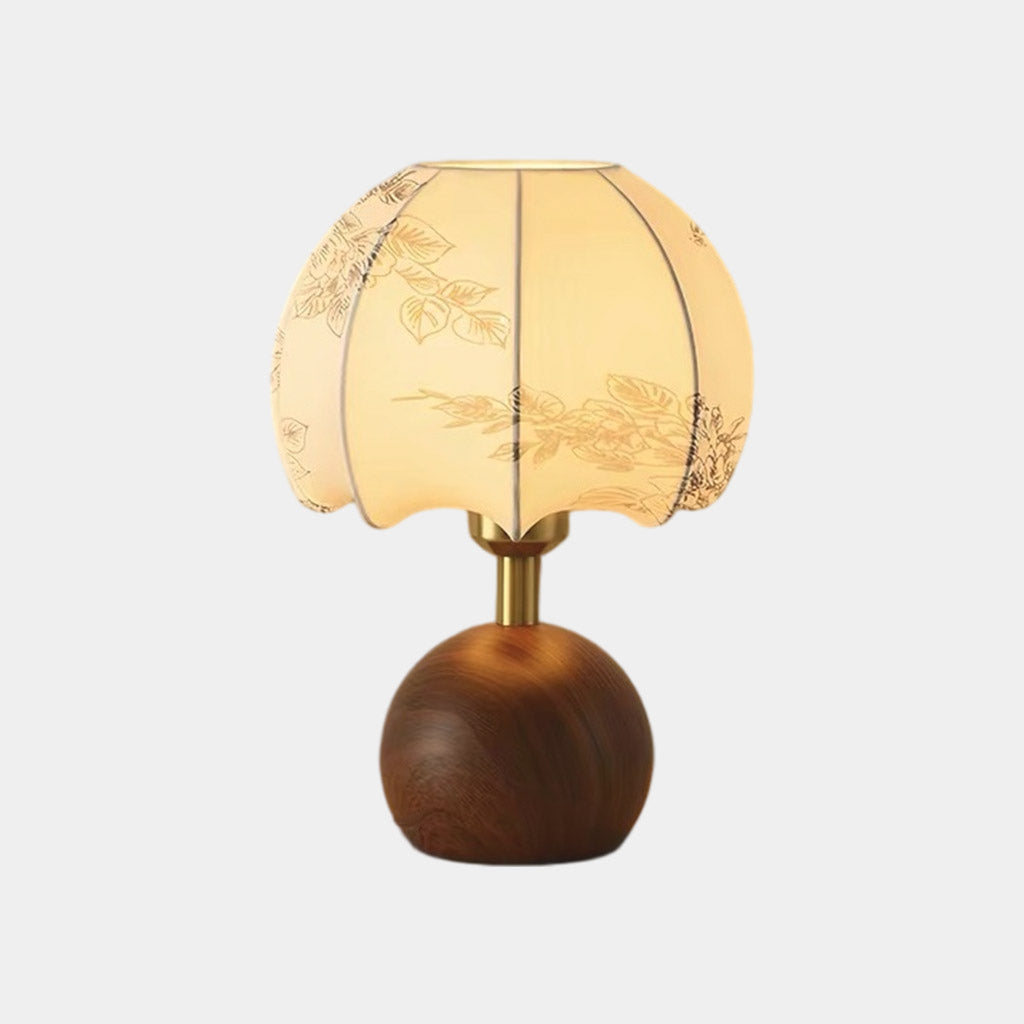 Retro Table Lamp Bedroom Night Light with Fabric Shade