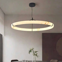 Lampe à suspension Ring Albâtre LED à intensité variable