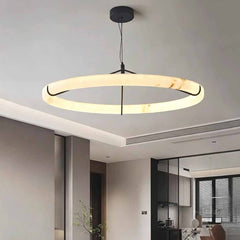 Lampe à suspension Ring Albâtre LED à intensité variable
