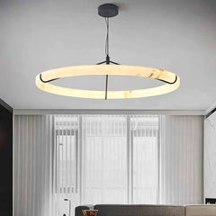 Lampe à suspension Ring Albâtre LED à intensité variable