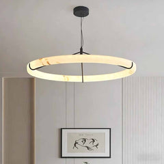 Lampe à suspension Ring Albâtre LED à intensité variable