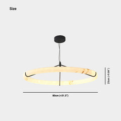 Lampe à suspension Ring Albâtre LED à intensité variable