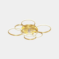 Többgyűrűs mennyezeti ventilátor lámpa Csendes akril lapáttal