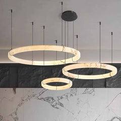 Ring Pendant Light Marble Alabaster LED Dimmable
