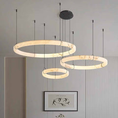 Ring Pendant Light Marble Alabaster LED Dimmable