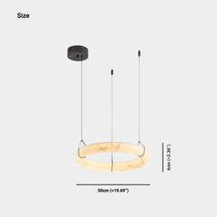 Ring Pendant Light Marble Alabaster LED Dimmable