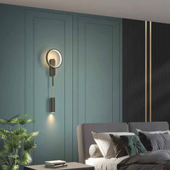 Squillo Lampada da parete moderna Rame LED, Oro/Nero