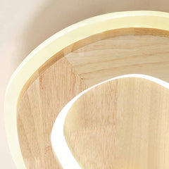 Romantic Wood Heart Shape Flush Mount Ceiling Light Detail Wood