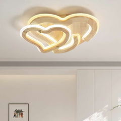 Romantic Wood Heart Shape Flush Mount Ceiling Light Hallway
