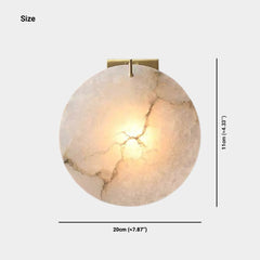 Kerek alabástrom falikar sárgaréz hátlappal