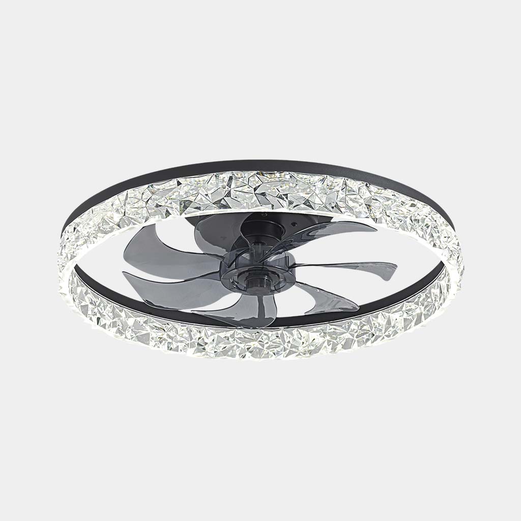 Round Ceiling Fan Light Acrylic Diamond Flush Mount