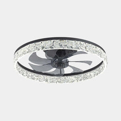 Round Ceiling Fan Light Acrylic Diamond Flush Mount