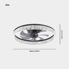 Round Ceiling Fan Light Acrylic Diamond Flush Mount