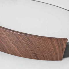 Round Flush Mount Ceiling Light LED, Black & Walnut Color