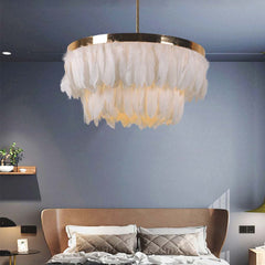 Pendant Ceiling Light Goose Feather Round, 3 Colors