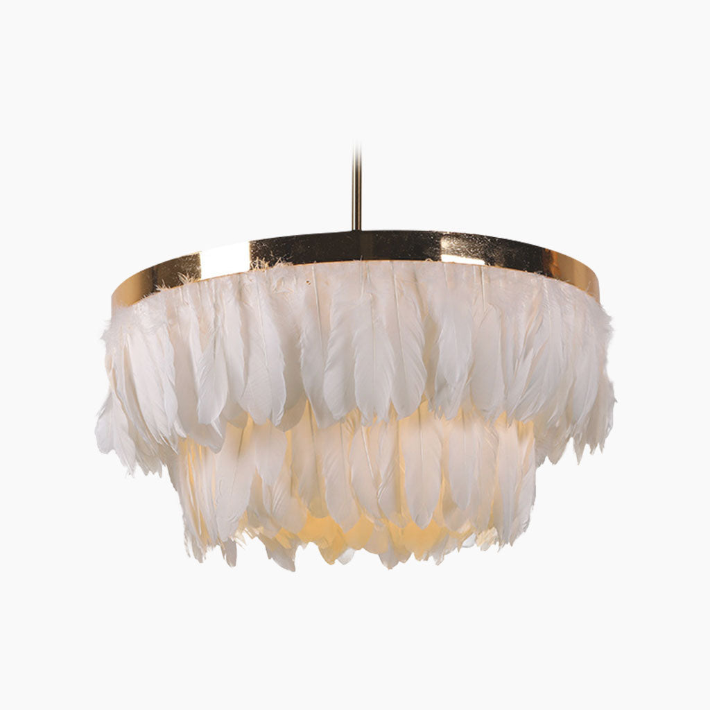 Pendant Ceiling Light Goose Feather Round, 3 Colors