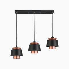 Scandinavian 3 Tiered Pendant Light Black 3